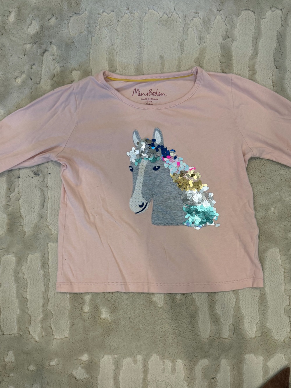 Sparkle Unicorn Sequin Long-Sleeve Top - Pink